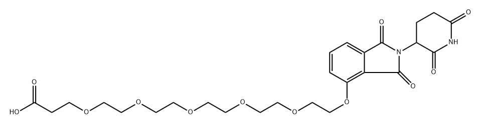 1-((2-(2,6-dioxopiperidin-3-yl)-1,3-dioxoisoindolin-4-yl)oxy)-3,6,9,12,15-pentaoxaoctadecan-18-oic acid Struktur