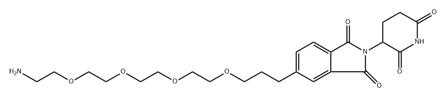 5-(1-amino-3,6,9,12-tetraoxapentadecan-15-yl)-2-(2,6-dioxopiperidin-3-yl)isoindoline-1,3-dione Struktur