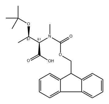 (2R,3R)-2-((((9H-Fluoren-9-yl)methoxy)carbonyl)(methyl)amino)-3-(tert-butoxy)butanoic acid Struktur