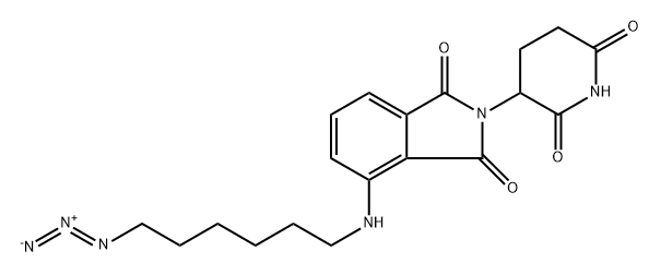 4-((6-azidohexyl)amino)-2-(2,6-dioxopiperidin-3-yl)isoindoline-1,3-dione Struktur