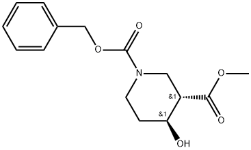 3-Methyl 1-(phenylmethyl) (3S,4S)-4-hydroxy-1,3-piperidinedicarboxylate Struktur