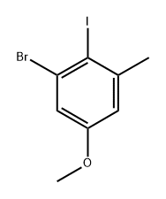 1-bromo-2-iodo-5-methoxy-3-methylbenzene Struktur