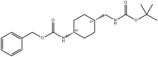 tert-butyl (((1s,4s)-4-(((benzyloxy)carbonyl)amino)cyclohexyl)methyl)carbamate Struktur