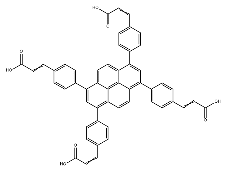 1,3,6,8-四[4-(2-羧基乙烯-1-基)苯基]芘 結(jié)構(gòu)式