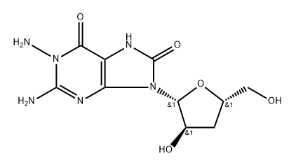 1-Amino-3'-deoxy-7,8-dihydro-8-oxoguanosine Struktur