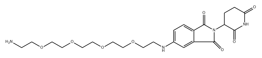 5-((14-amino-3,6,9,12-tetraoxatetradecyl)amino)-2-(2,6-dioxopiperidin-3-yl)isoindoline-1,3-dione Struktur