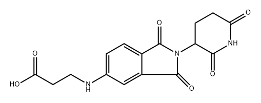 3-((2-(2,6-dioxopiperidin-3-yl)-1,3-dioxoisoindolin-5-yl)amino)propanoic acid Struktur