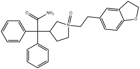 3-Pyrrolidineacetamide, 1-[2-(2,3-dihydro-5-benzofuranyl)ethyl]-α,α-diphenyl-, 1-oxide Struktur