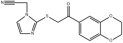 1H-Imidazole-1-acetonitrile, 2-[[2-(2,3-dihydro-1,4-benzodioxin-6-yl)-2-oxoethyl]thio]- Struktur