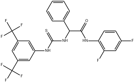 Benzeneacetamide, α-[[[[3,5-bis(trifluoromethyl)phenyl]amino]thioxomethyl]amino]-N-(2,4-difluorophenyl)- Struktur