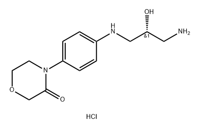 3-Morpholinone, 4-[4-[[(2R)-3-amino-2-hydroxypropyl]amino]phenyl]-, hydrochloride (1:2) Struktur