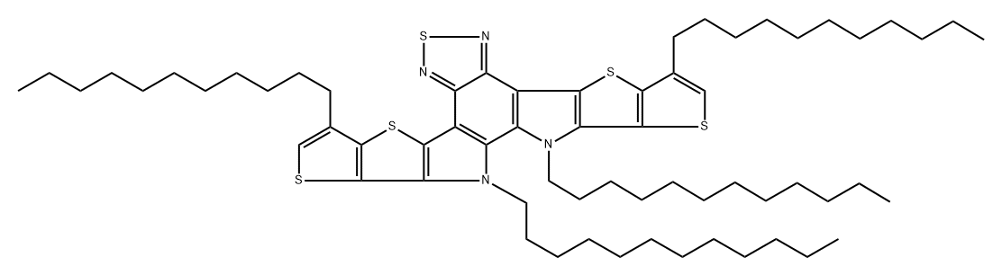 12,13-didodecyl-3,9-diundecyl-3a,12,13,13b-tetrahydro-[1,2,5]thiadiazolo[3,4-e]thieno[2'',3'':4',5']thieno[2',3':4,5]pyrrolo[3,2-g]thieno[2',3':4,5]thieno[3,2-b]indole Struktur