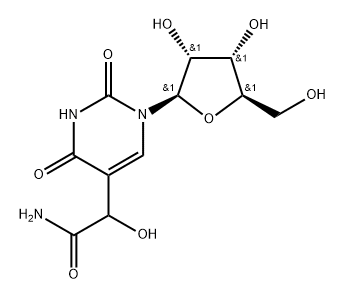 Uridine 5-alpha-hydroxy acetamide Struktur