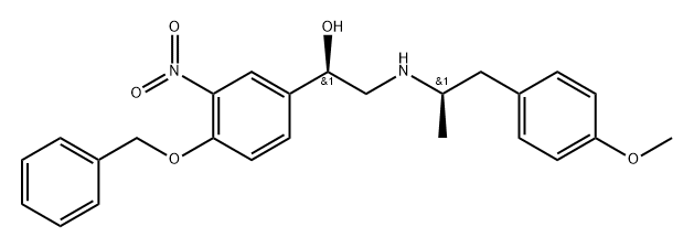 1R)-1-[4-(benzyloxy)-3-nitrophenyl]-2-{[(2R)-1-(4-Methoxyphenyl)propan-2-yl]aMino}ethanol Struktur