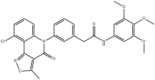 Benzeneacetamide, 3-(9-chloro-3-methyl-4-oxoisoxazolo[4,3-c]quinolin-5(4H)-yl)-N-(3,4,5-trimethoxyphenyl)- Struktur