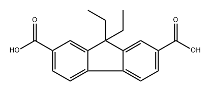 9,9-diethyl-9H-fluorene-2,7-dicarboxylic acid Struktur