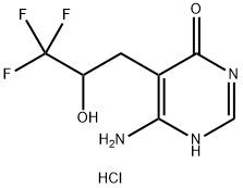 4(3H)-Pyrimidinone, 6-amino-5-(3,3,3-trifluoro-2-hydroxypropyl)-, hydrochloride (1:1) Struktur