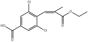 (Z)-3,5-Dichloro-4-(3-ethoxy-2-methyl-3-oxoprop-1-en-1-yl)benzoic acid Struktur