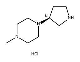 (S)-1-Methyl-4-(pyrrolidin-3-yl)piperazine trihydrochloride Struktur