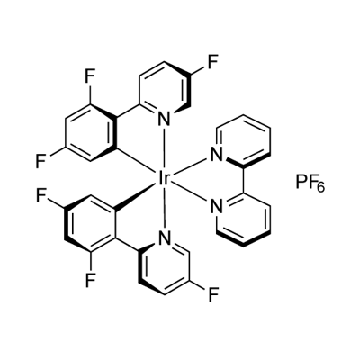 Iridium-(2,2'-bipyridine-κN1,κN1')bis[3,5-difluoro-2-(5-fluoro-2-pyridinyl-κN)phenyl-κC]-hexafluorophosphate Struktur