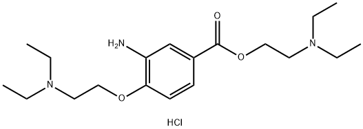 Benzoic acid, 3-amino-4-[2-(diethylamino)ethoxy]-, 2-(diethylamino)ethyl ester, hydrochloride (1:1) Struktur