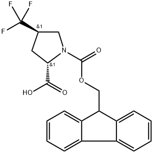 1,2-Pyrrolidinedicarboxylic acid, 4-(trifluoromethyl)-, 1-(9H-fluoren-9-ylmethyl) ester, (2S,4R)- Struktur