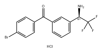 (R)-(3-(1-Amino-2,2,2-trifluoroethyl)phenyl)(4-bromophenyl)methanone hydrochloride Struktur