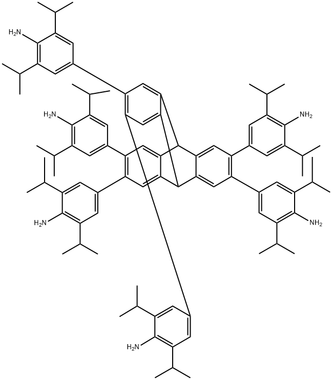 Benzenamine, 4,4',4'',4''',4'''',4'''''-(9,10-dihydro-9,10[1',2']-benzenoanthracene-2,3,6,7,14,15-hexayl)hexakis[2,6-bis(1-methylethyl)- Struktur