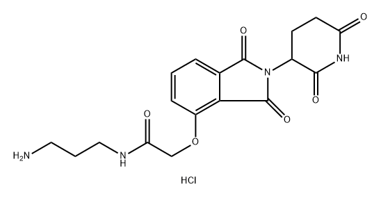 Acetamide, N-(3-aminopropyl)-2-[[2-(2,6-dioxo-3-piperidinyl)-2,3-dihydro-1,3-dioxo-1H-isoindol-4-yl]oxy]-, hydrochloride (1:1) Struktur