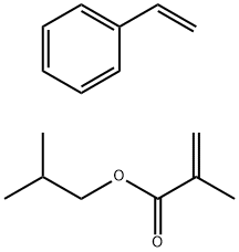 2-Propenoic acid, 2-methyl-, 2-methylpropyl ester, polymer with ethenylbenzene Struktur