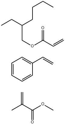 2-Propenoic acid, 2-methyl-, methyl ester, polymer with ethenylbenzene and 2-ethylhexyl 2-propenoate Struktur