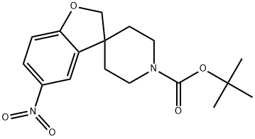 Spiro[benzofuran-3(2H),4'-piperidine]-1'-carboxylic acid, 5-nitro-, 1,1-dimethylethyl ester Struktur