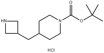 1-Piperidinecarboxylic acid, 4-(3-azetidinylmethyl)-, 1,1-dimethylethyl ester, hydrochloride (1:1) Struktur