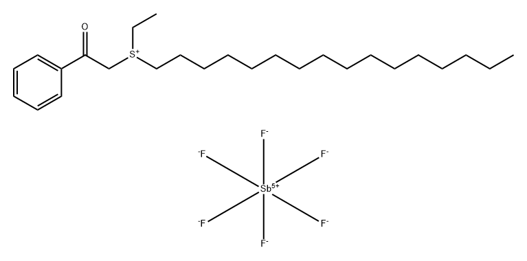 SulfoniuM, ethylhexadecyl(2-oxo-2-phenylethyl)-, (OC-6-11)-hexafluoroantiMonate(1-) (9CI) Struktur