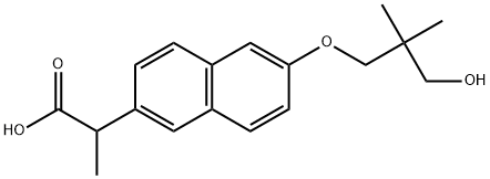 2-Naphthaleneacetic acid, 6-(3-hydroxy-2,2-dimethylpropoxy)-α-methyl- Struktur