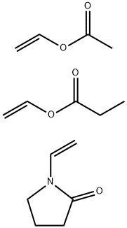 Propanoic acid, ethenyl ester, polymer with ethenyl acetate and 1-ethenyl-2-pyrrolidinone Struktur