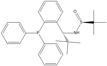 2-Propanesulfinamide, N-[(1R)-1-[2-(diphenylphosphino)phenyl]-2,2-dimethylpropyl]-2-methyl-, [S(S)]- Struktur