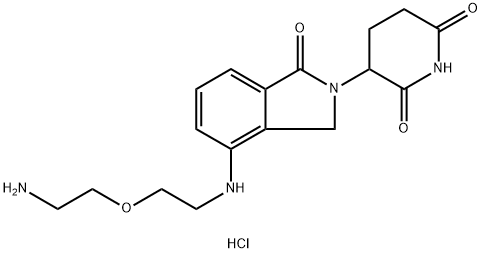 2,6-Piperidinedione, 3-[4-[[2-(2-aminoethoxy)ethyl]amino]-1,3-dihydro-1-oxo-2H-isoindol-2-yl]-, hydrochloride (1:2) Struktur