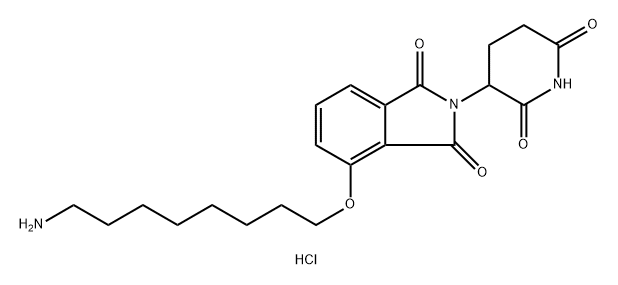 1H-Isoindole-1,3(2H)-dione, 4-[(8-aminooctyl)oxy]-2-(2,6-dioxo-3-piperidinyl)-, hydrochloride (1:1) Struktur