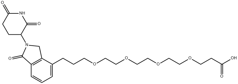 16-(2-(2,6-dioxopiperidin-3-yl)-1,3-dioxoisoindolin-4-yl)-4,7,10,13-tetraoxahexadecanoic acid Struktur