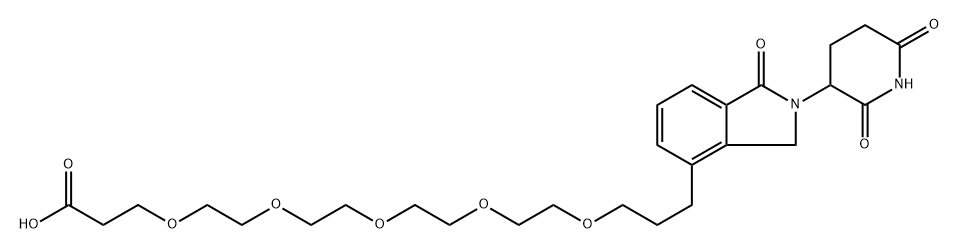 19-(2-(2,6-dioxopiperidin-3-yl)-1,3-dioxoisoindolin-4-yl)-4,7,10,13,16-pentaoxanonadecanoic acid Struktur