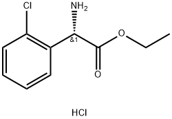 Benzeneacetic acid, α-amino-2-chloro-, ethyl ester, hydrochloride (1:1), (αS)- Struktur