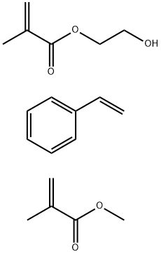 2-Propenoic acid, 2-methyl, 2-hydroxyethyl ester, polymer with ethenylbenzene and methyl 2-methyl-2-propenoate Struktur