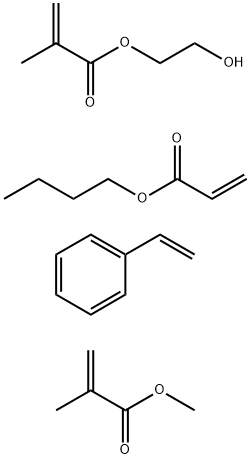 2-Propenoic acid, 2-methyl-, 2-hydroxyethyl ester, polymer with butyl 2-propenoate, ethenylbenzene and methyl 2-methyl-2-propenoate Struktur