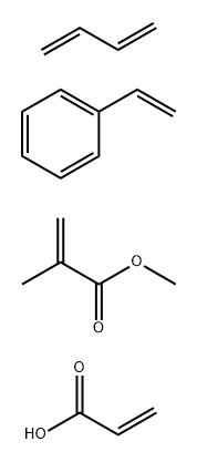 1,3-Butadiene, ethenylbenzene, methyl 2-methyl-2-propenoate, 2-propenoic acid polymer Struktur