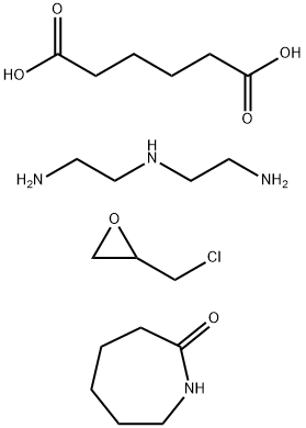 1,4-Butanedicarboxylic acid  polymer with N-(2-aminoethyl)-1,2-ethanediamine, (chloromethyl)oxirane and hexahydro-2H-azepin-2-one Struktur