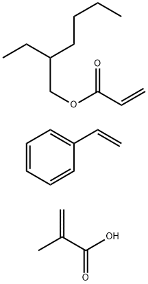 2-Propenoic acid, 2-methyl-, polymer with ethenylbenzene and 2-ethylhexyl 2-propenoate Struktur