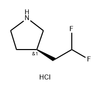 Pyrrolidine, 3-(2,2-difluoroethyl)-, hydrochloride (1:1), (3R)- Struktur