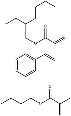 2-Propenoic acid, 2-methyl-, butyl ester, polymer with ethenylbenzene and 2-ethylhexyl 2-propenoate Struktur