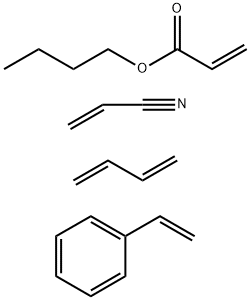 2-Propenoic acid, butyl ester, polymer with 1,3-butadiene, ethenylbenzene and 2-propenenitrile Struktur